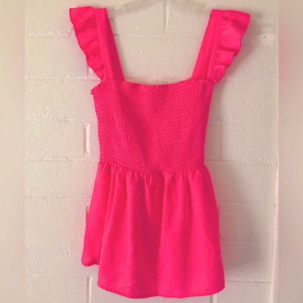 Hot Pink Ruffled Blouse - Picture 16 of 16